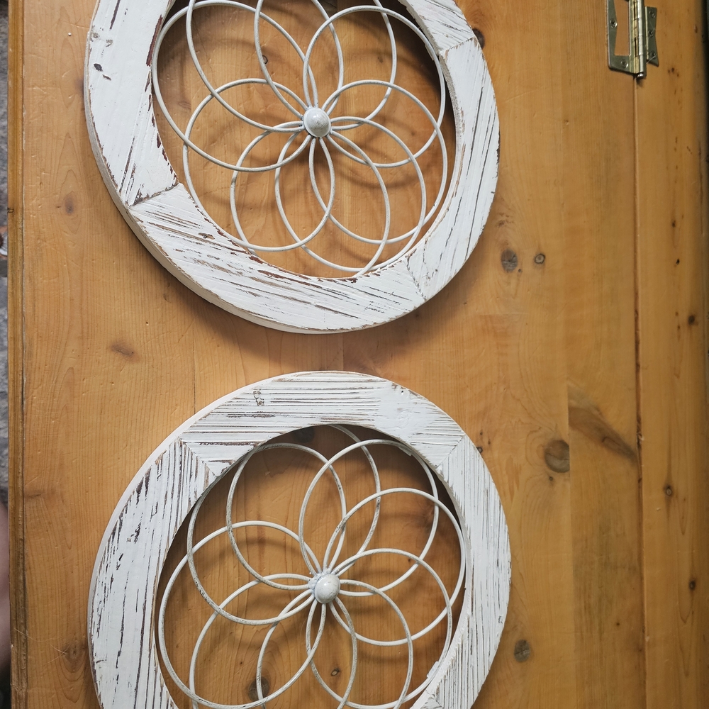 Hobby Lobby Distressed White Circular Wall Art